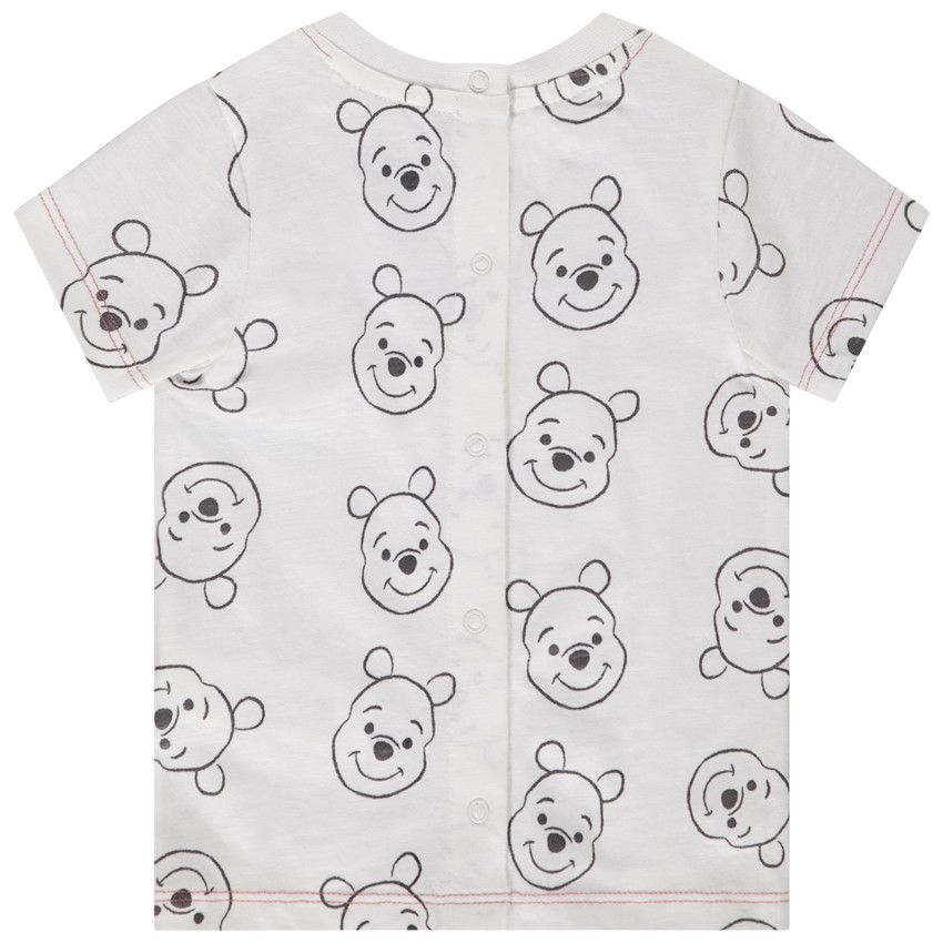 T-shirt manches courtes en jersey slub imprimé Winnie Disney pour bébé garçon - Ecru