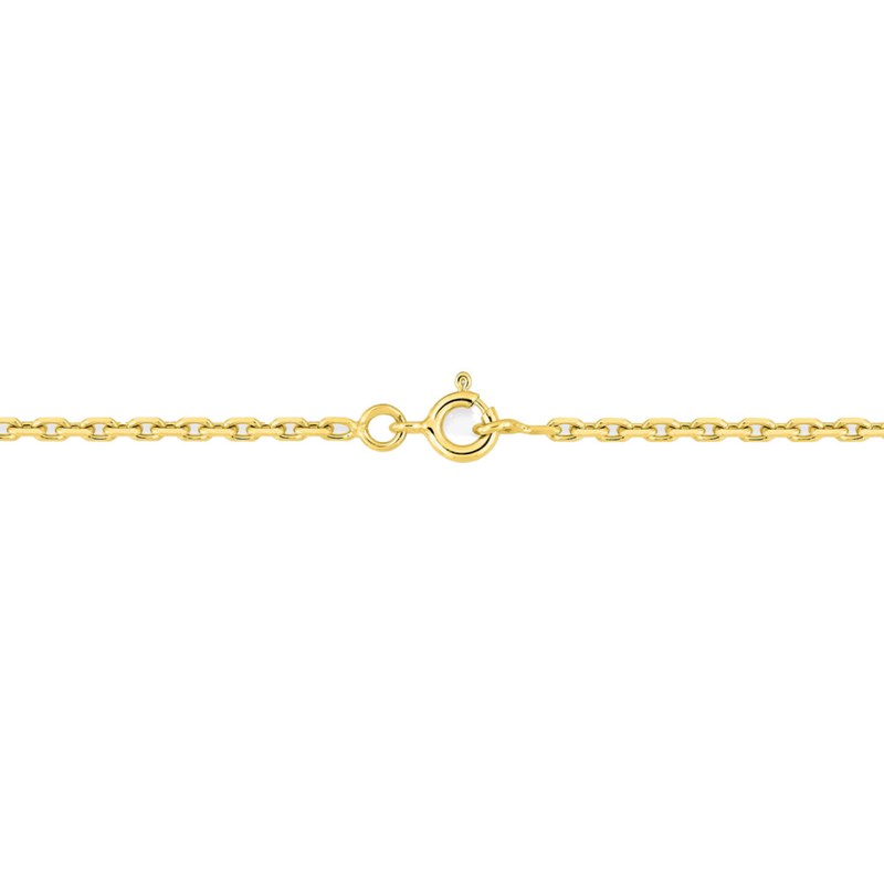Chaîne mixte 40 cm - Maille Forçat diamanté - Or 18 Carats - Largeur 2.10 mm