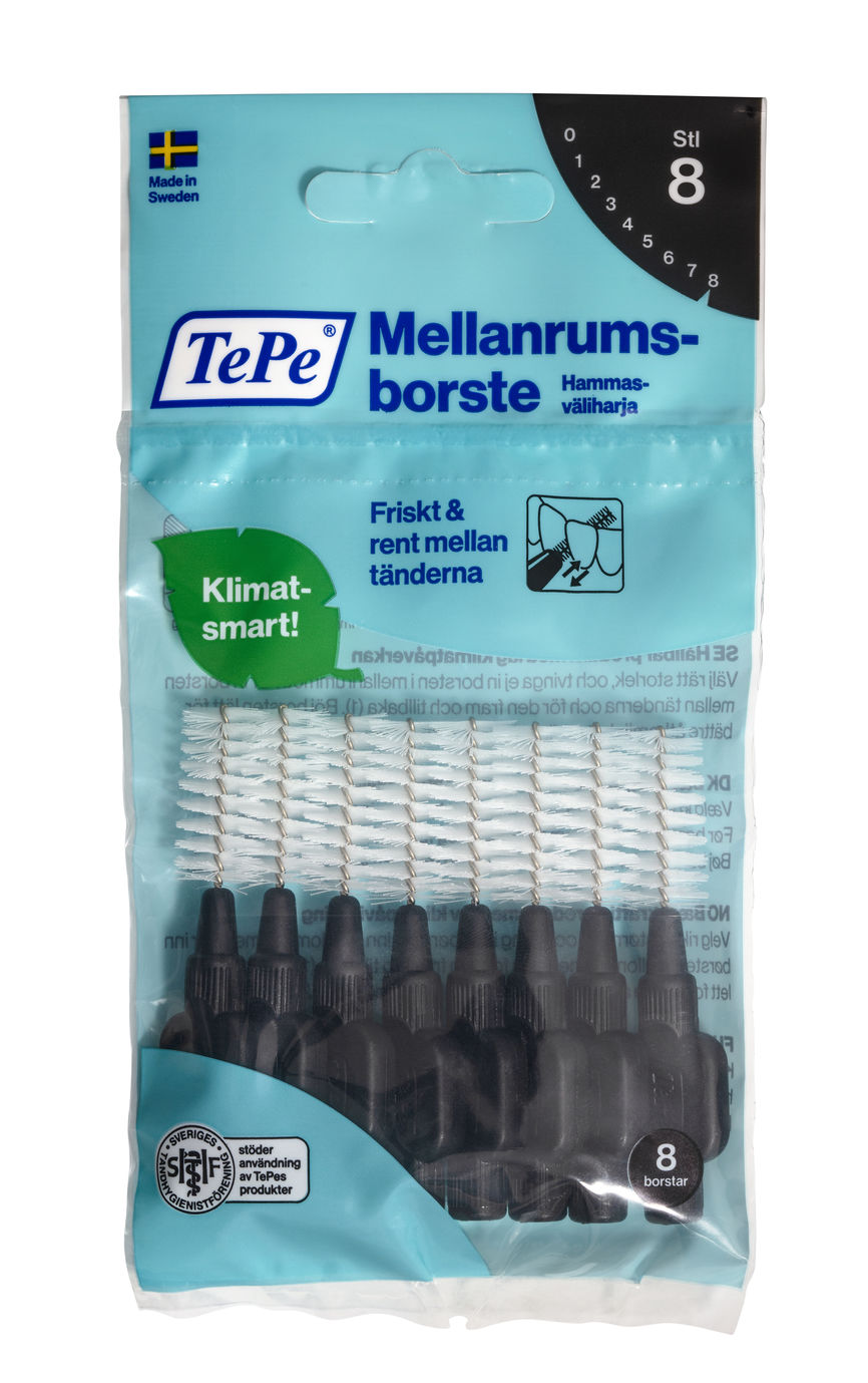 TePe Mellomromsbørste 1,5mm sort 8 stk