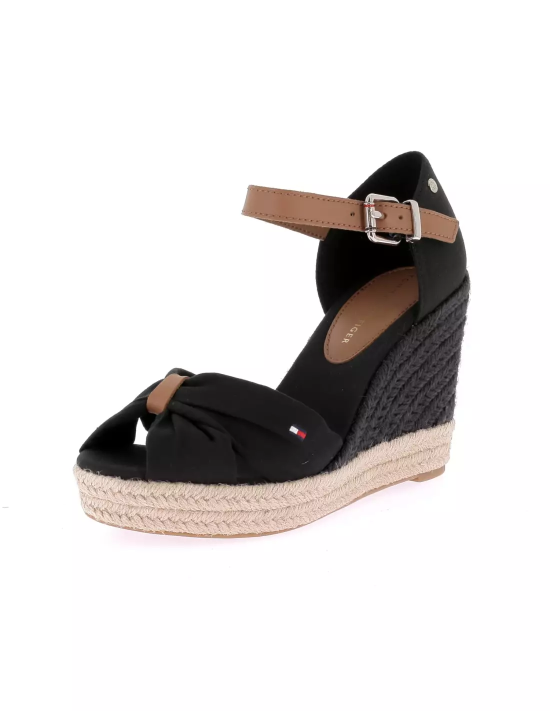 TOMMY JEANS BASIC OPEN TOE HIGH WEDGE - Sandales & nu-pieds Black