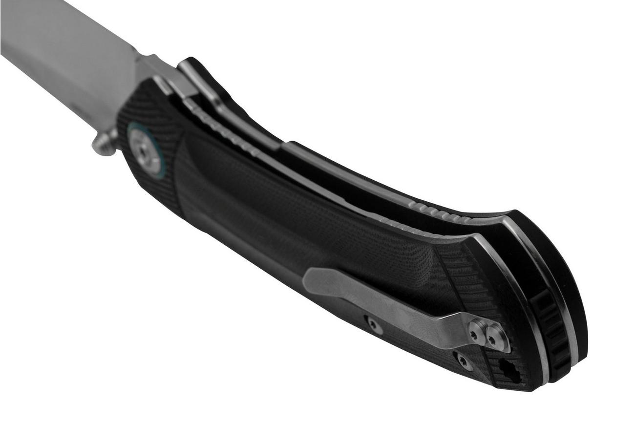 QSP Knife Copperhead QS109-A1, Stonewashed Satin, Black G-10, zakmes