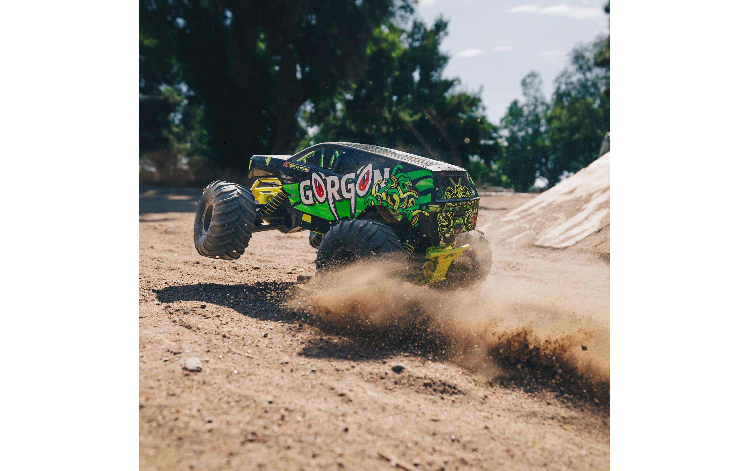Monster Truck Gorgon MEGA 550 RWD Gelb, RTR, 1:10<br>2WD Monstertruck mit Heckantrieb