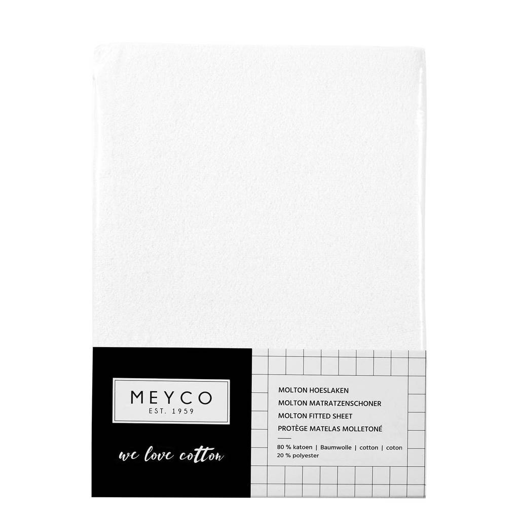 80% katoen / 20% polyesterkatoenen molton stretch hoeslaken 50x90 cm wit