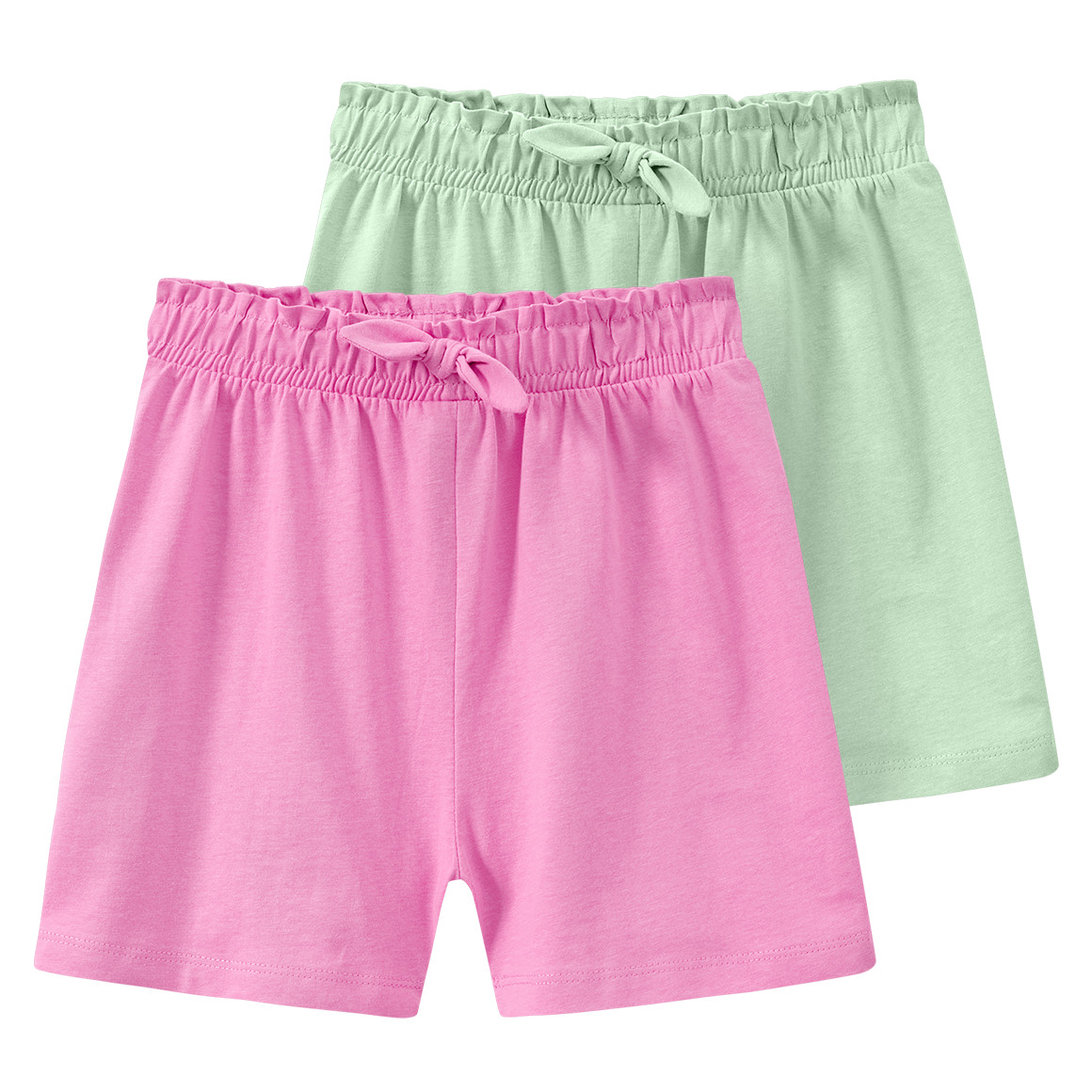 Yigga 2 Mädchen Shorts mit Zierschleife hellgrün / rosa