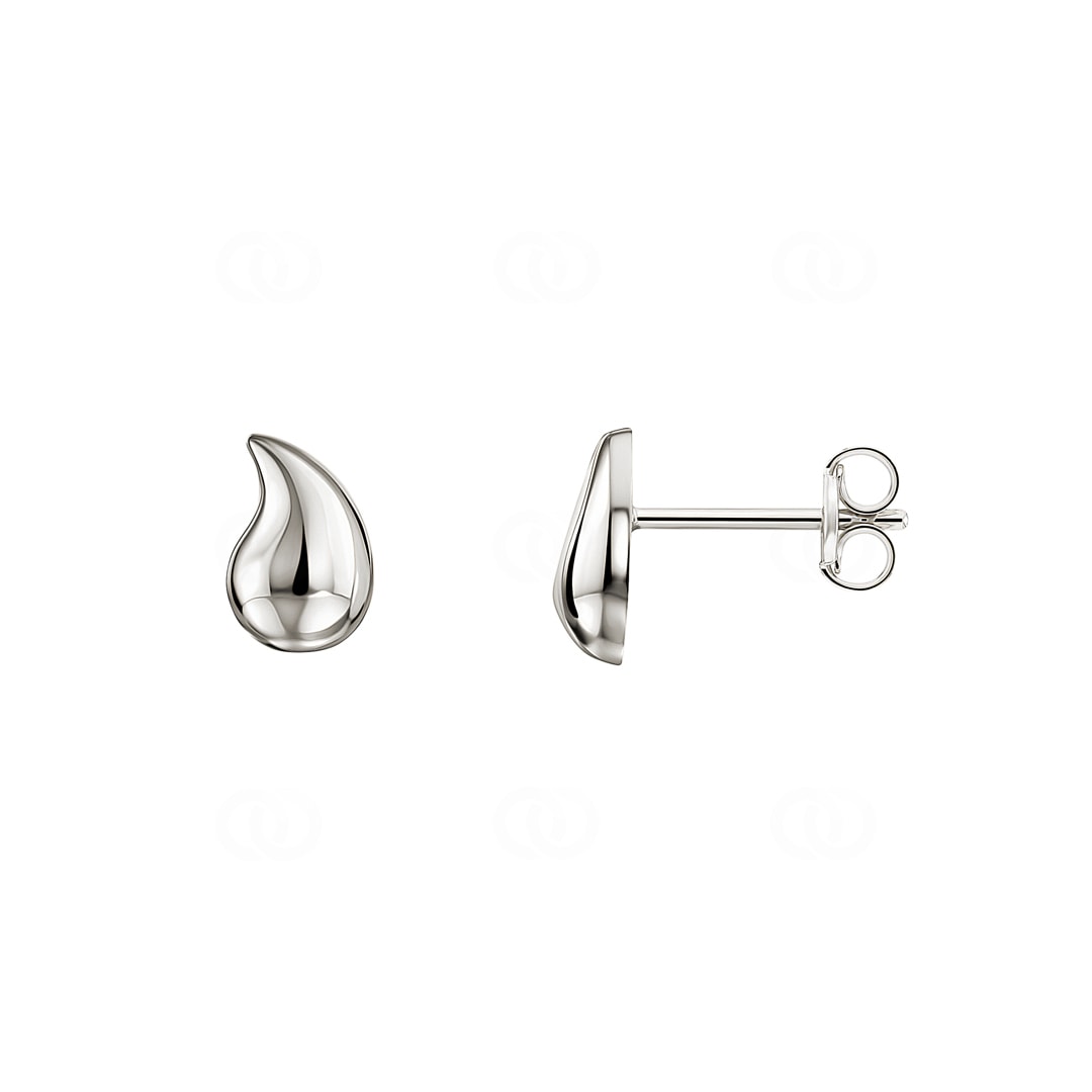 Ohrstecker 750/18 K Weissgold Tropfen