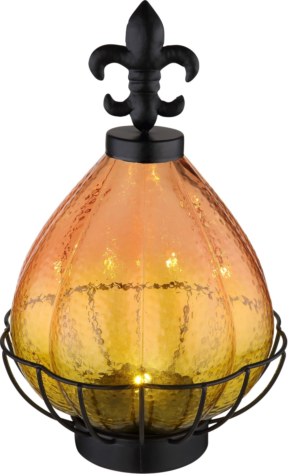 Solarleuchte - schwarz-orange-gelb - 25 cm hoch