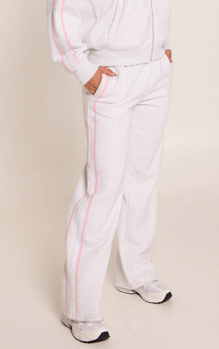 Gris Cendré Pantalon De Jogging Large À Bandes Contrastées