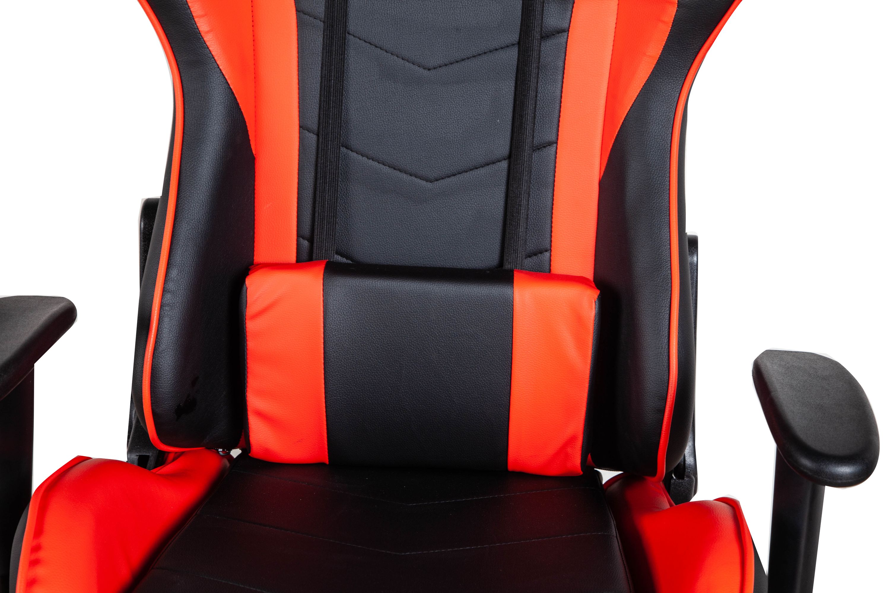 Gamingstuhl Bürostuhl Leder LIMITLESS schwarz/rot