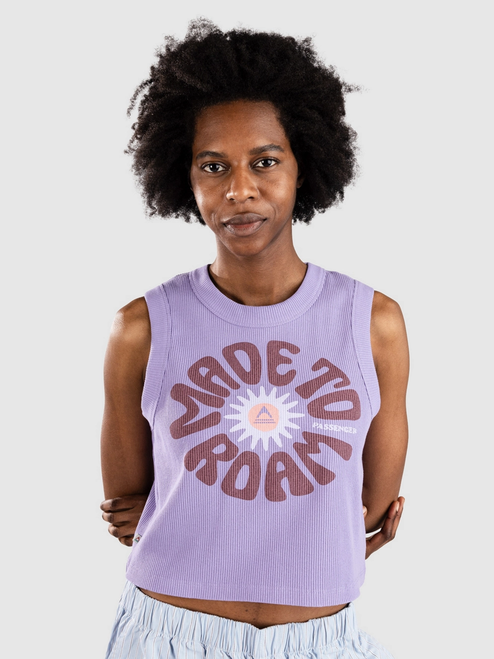 Passenger Easy Days Ribbed Graphic Tank Top retro purple