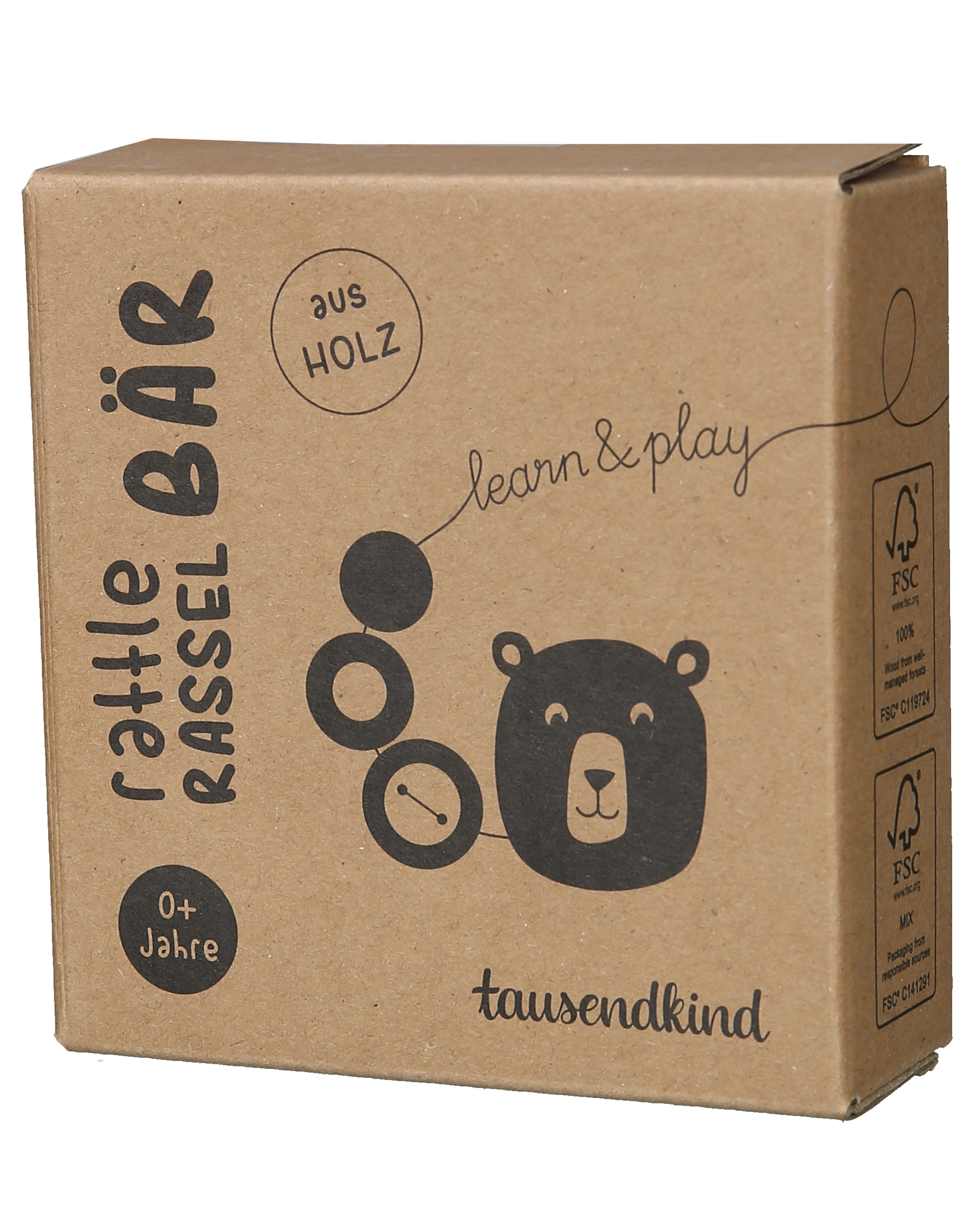 Rassel BÄR aus Holz