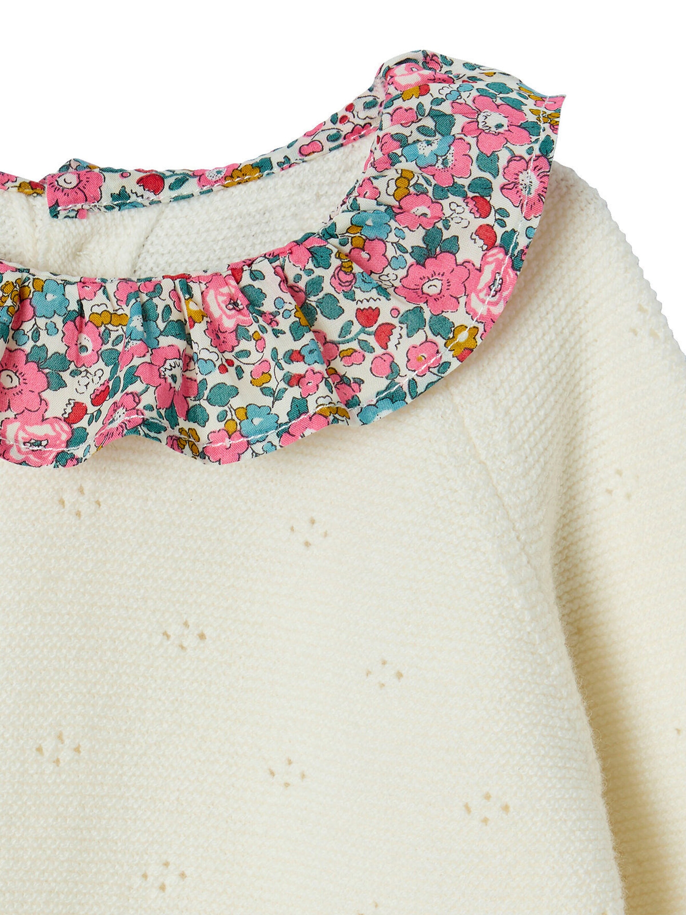 Envie de Fraise Baby-Set aus Strick: Jacke & Hose wollweiß
