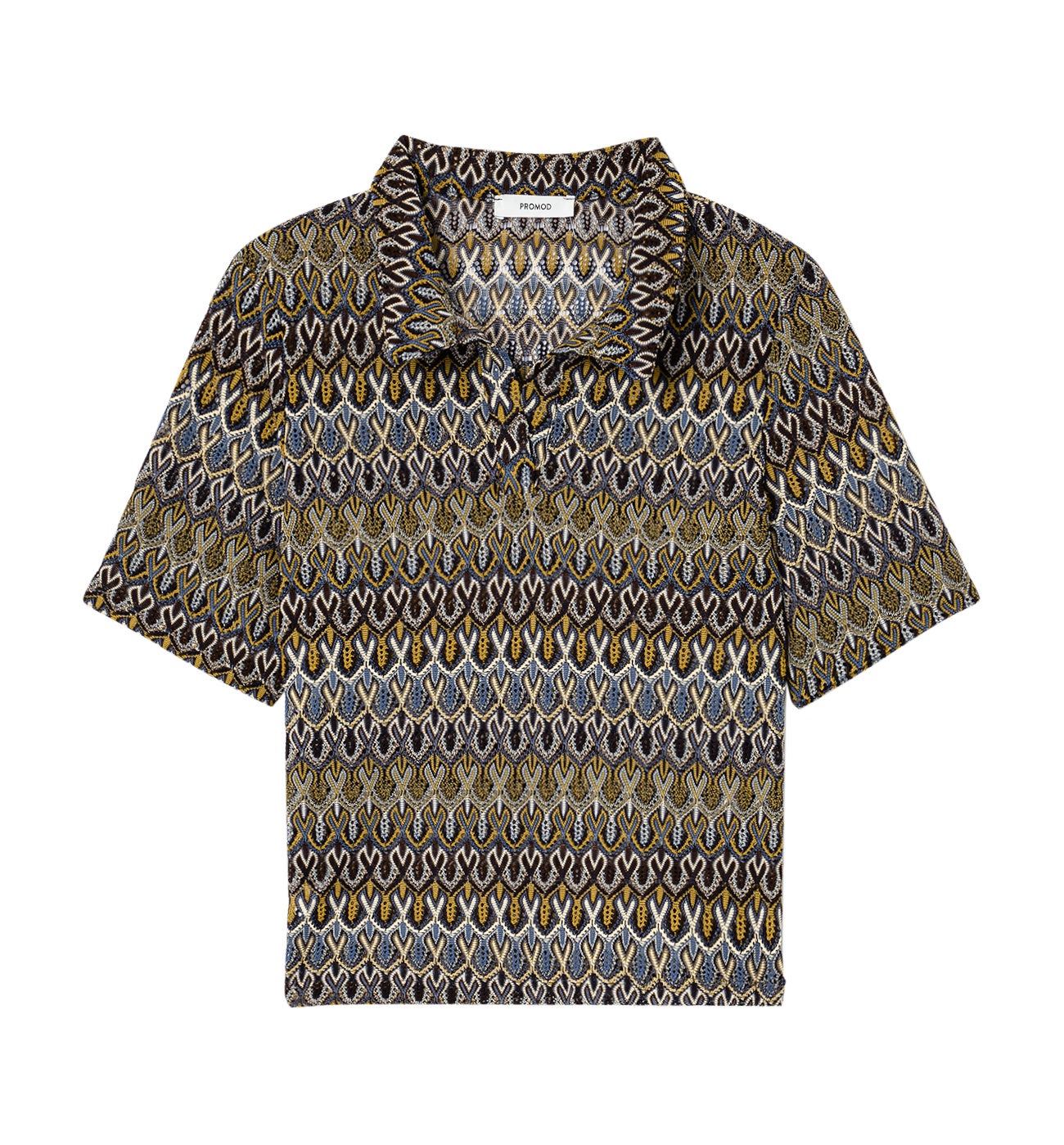 Polo en maille dentelle Femme - Imprimé multicolore