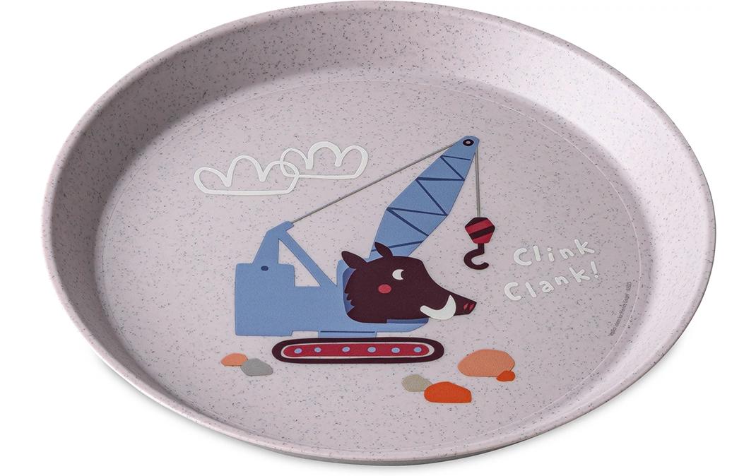 Kinderteller CONNECT TRUCKS purple grey 400 mlBaby-Teller aus Biokunststoff