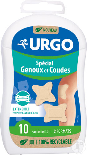 Urgo Spécial Genoux Et Coudes Compresse Anti-Adhérente Boîte 10 Pansements