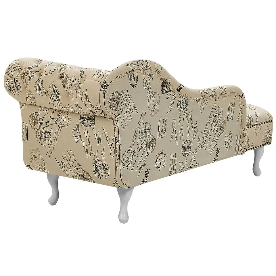 NIMES - Chaise longue - Beige - Rechterzijde - Polyester