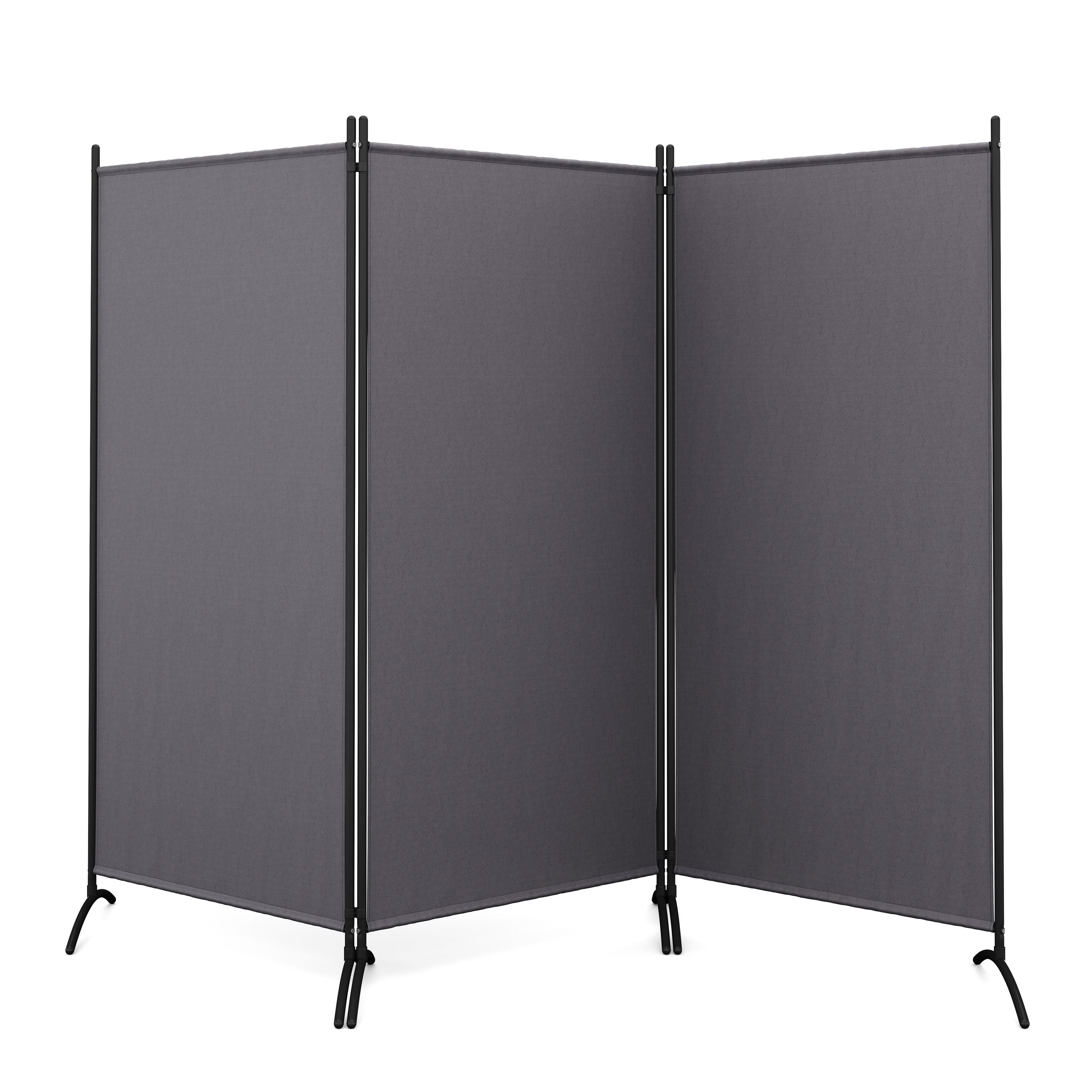 Paravent 3-teilig 255 x 180 cm anthrazit