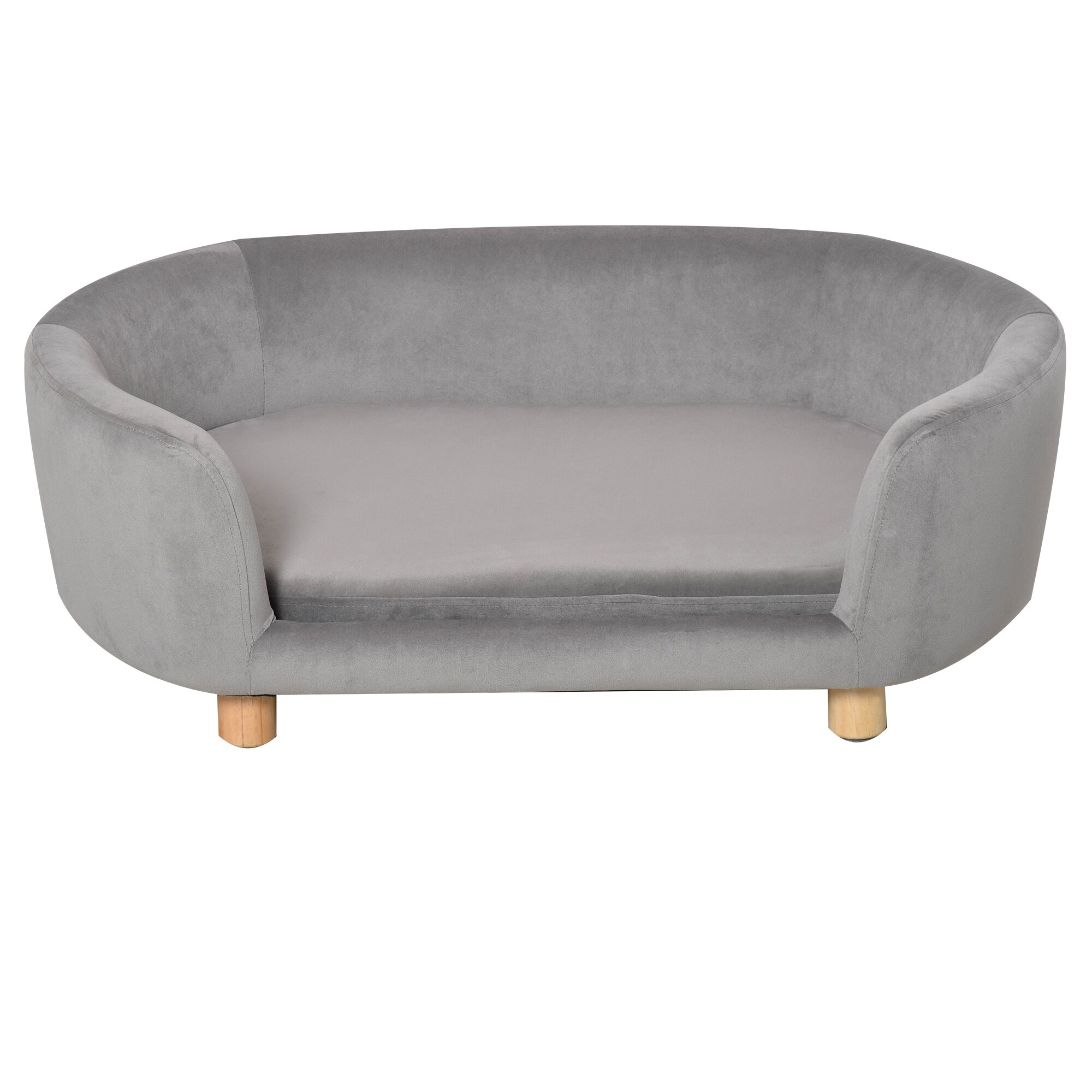PawHut Haustiersofa für Hunde und Katzen hellgrau 86 x 55 x 33 cm