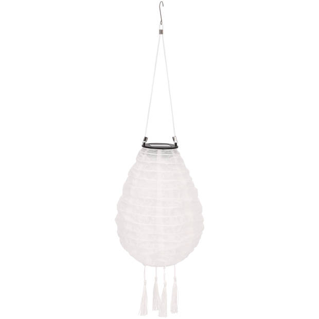 Blokker Solar Lampion Ovaal - 20 cm - Wit