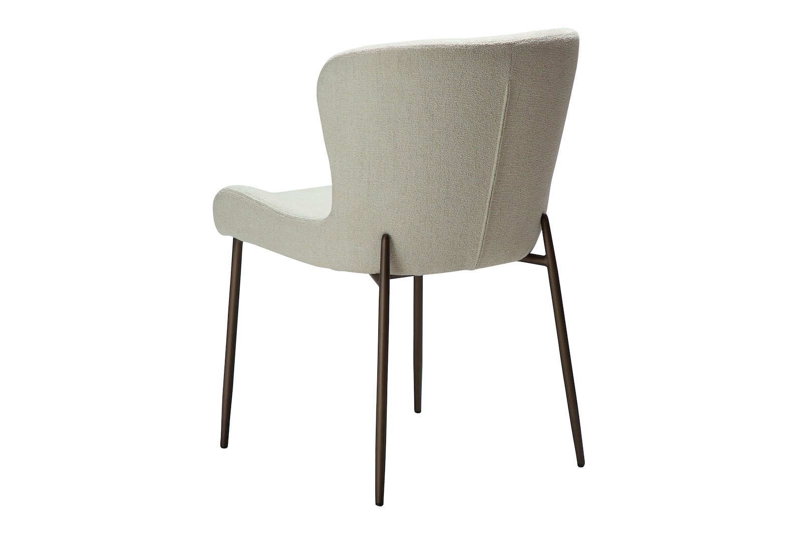 Glam spisestol Tekstil Bouclé Bone hvit og antikk messing ben