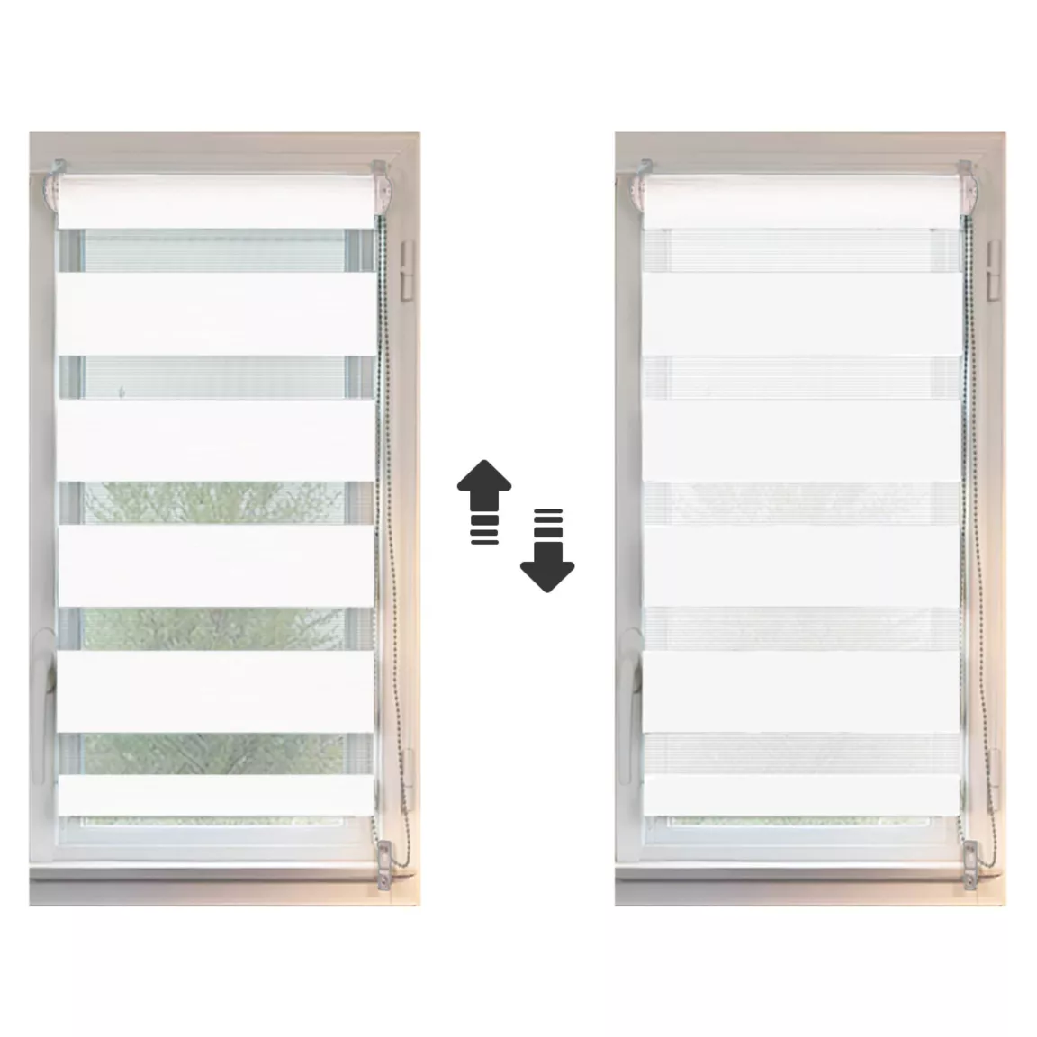 Store enrouleur Jour / Nuit (45 x 250 cm) Blanc