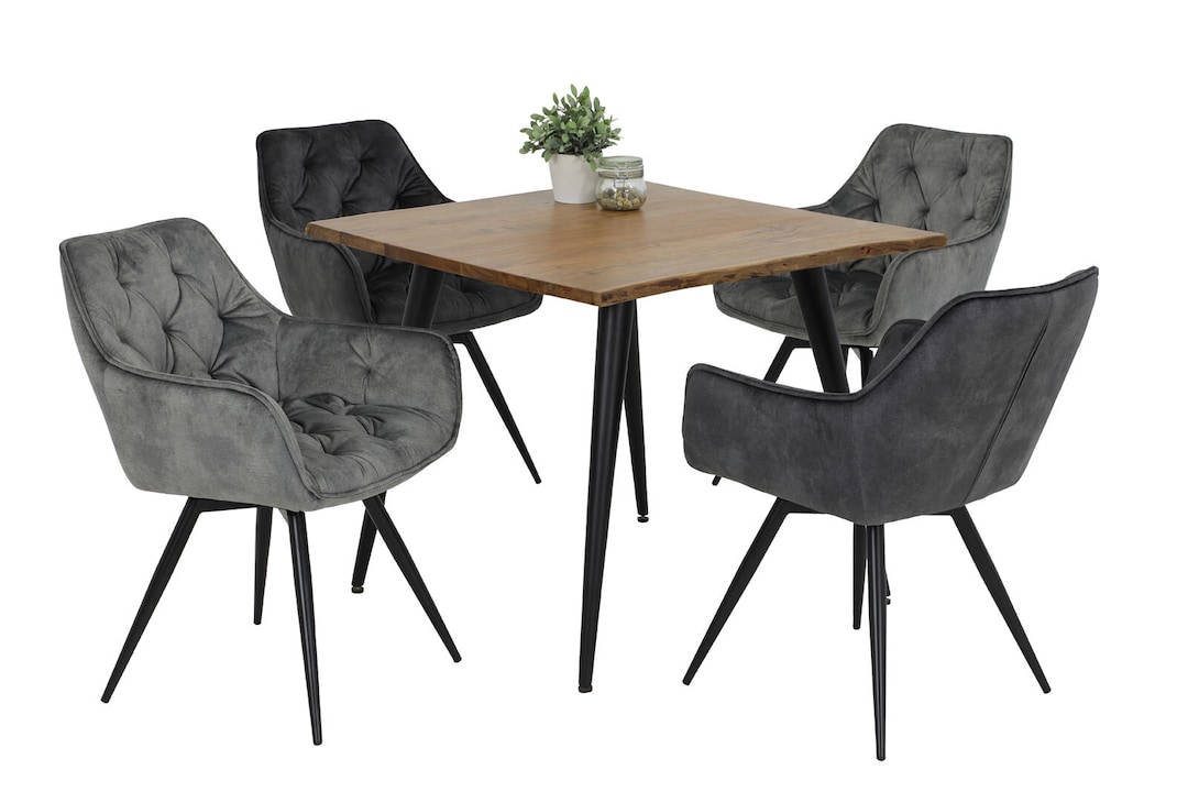 Esszimmerstuhl FLORENTINA 2er Set anthrazit