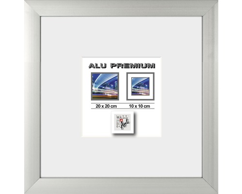 Aluminium Quattro fotolijst, zilver, 20x20 cm