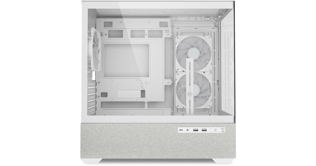 SharkoonMK7 ARGB mini tower behuizing  (Wit | 2x USB-A | 1x USB-C | RGB | Tempered Glass)