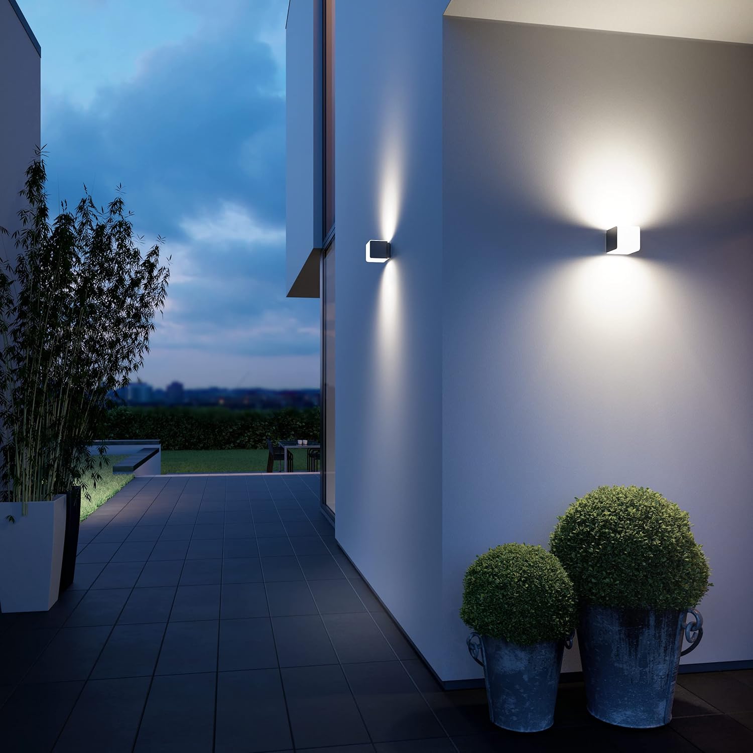 Steinel LED Außenleuchte L 830 C Connect, smarte Wandleuchte außen, App Steuerung, Außenwandleuchte dimmbar, 3000 K Warmweiß, 9.1 W, Anthrazit