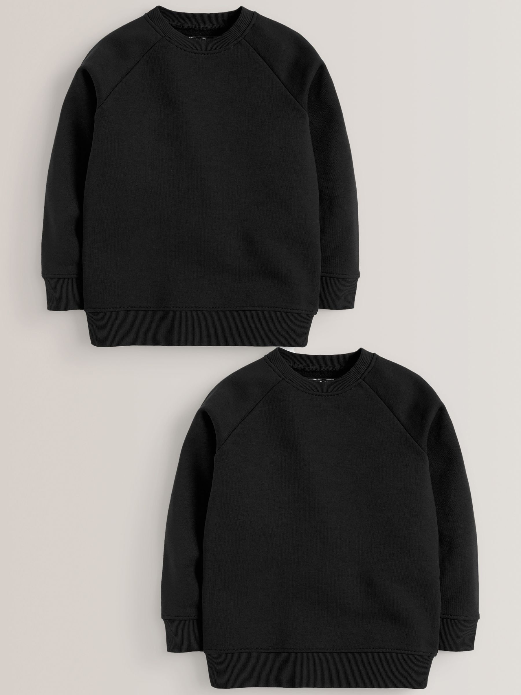 Zwart - Schoolsweater met ronde hals (3-16jr)