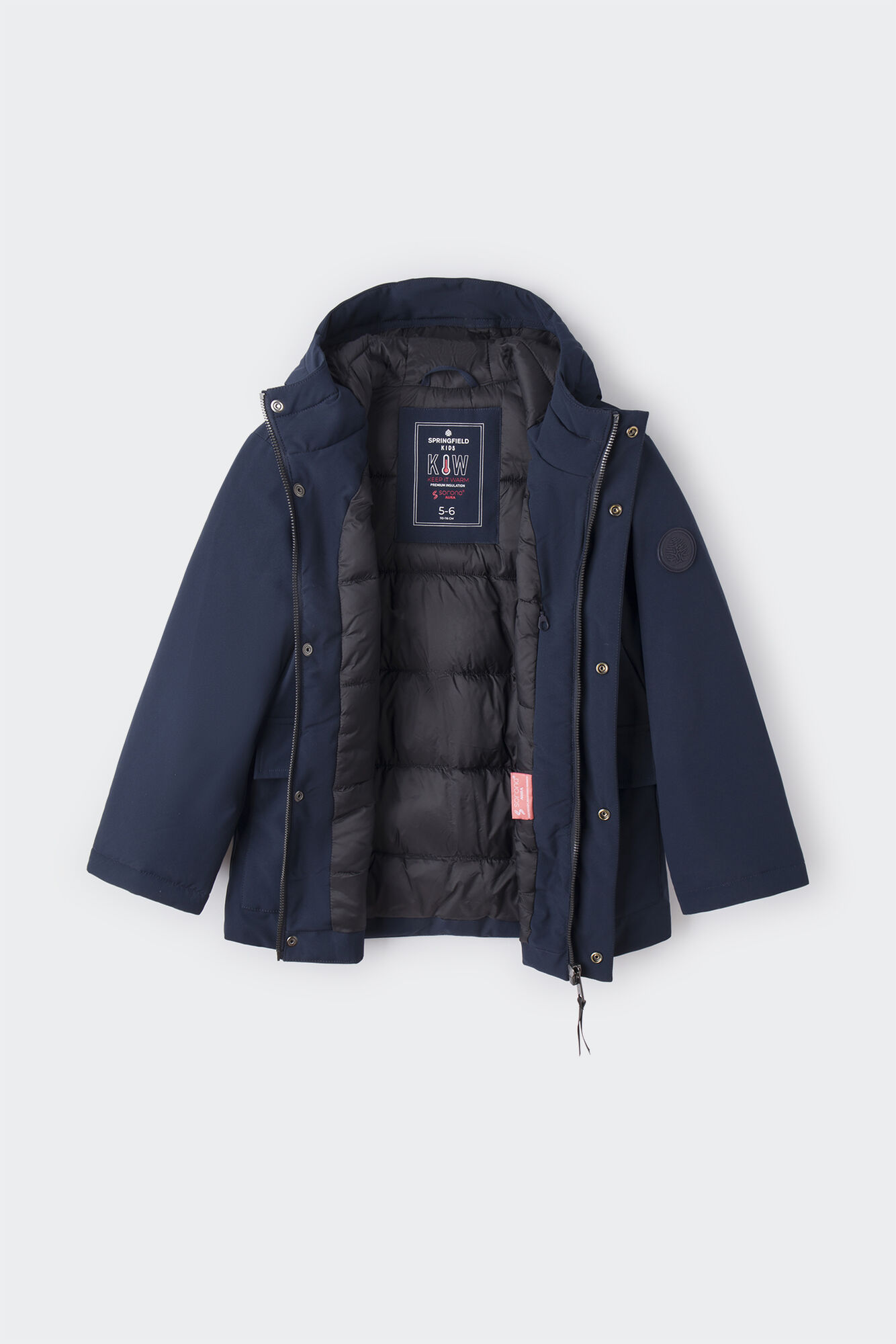 Parka de náilon para meninos