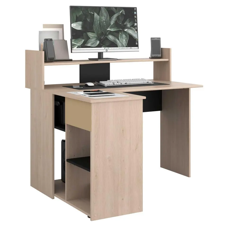 Bureau Professional 102cm- zwart/eik