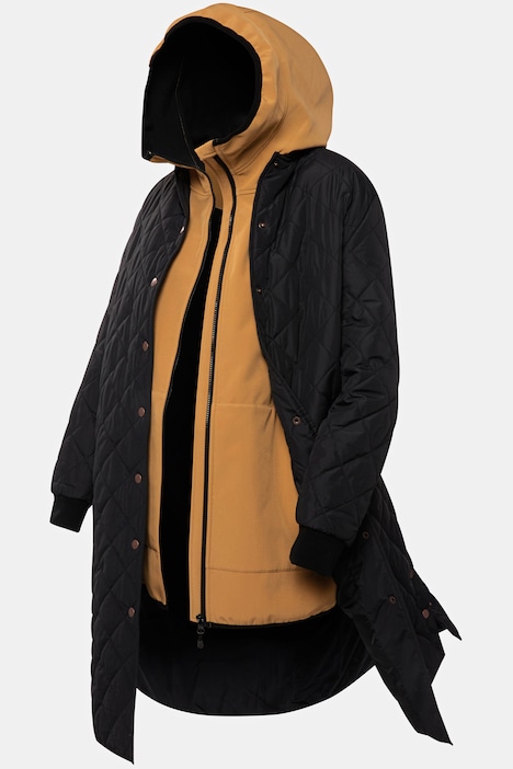 2-in-1-Steppjacke, extra Softshelleinsatz, Strickkragen