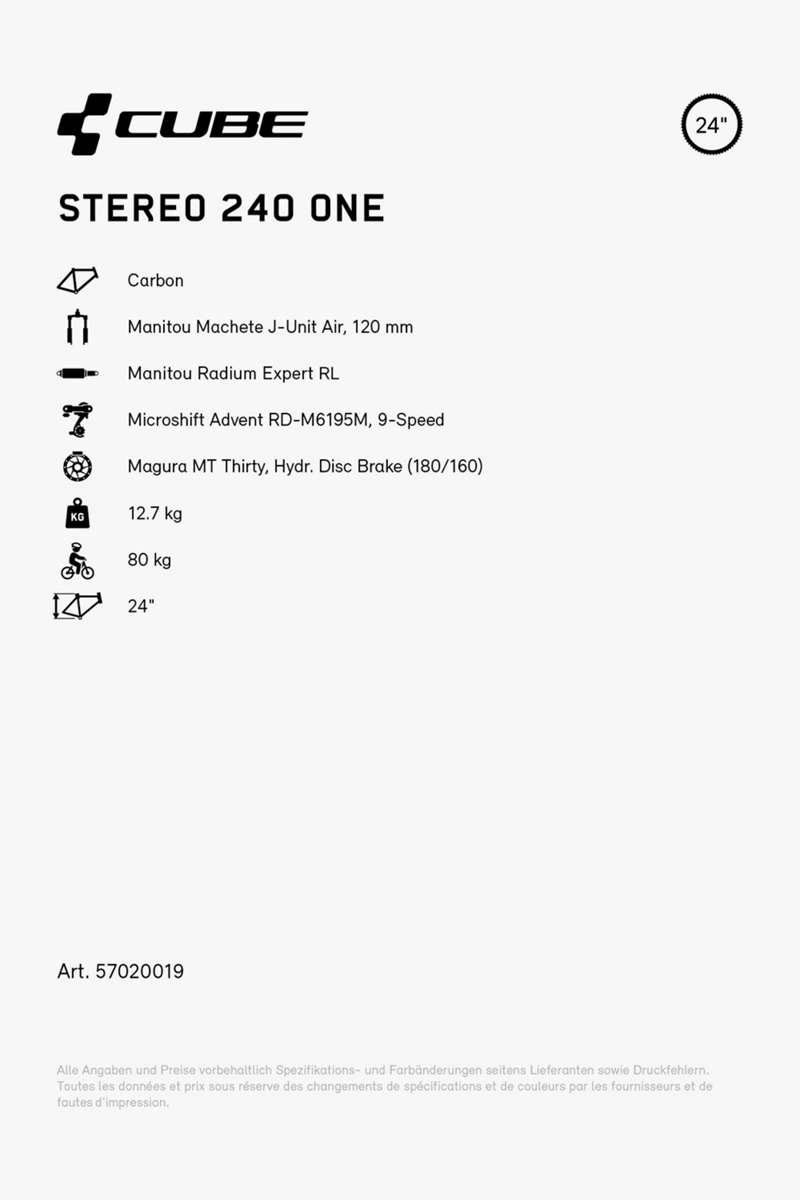 CUBE Stereo 240 ONE 24 Kinder Mountainbike 2024