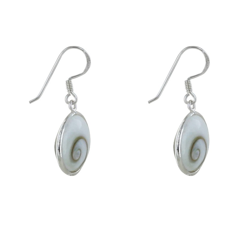 Boucles d'Oreilles Argent Petit Crochet Grand Oeil de Sainte Lucie Rond
