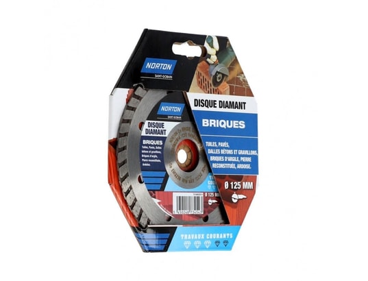 NORTON - Découpeur universel Disque diamant courant segmenté pour brique , diam.125 mm