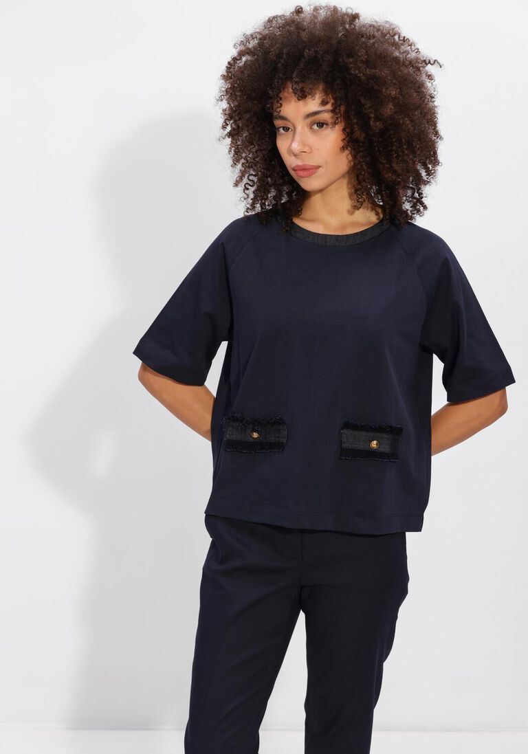 donkerblauwe luisa cerano t-shirt 338348/7800-00