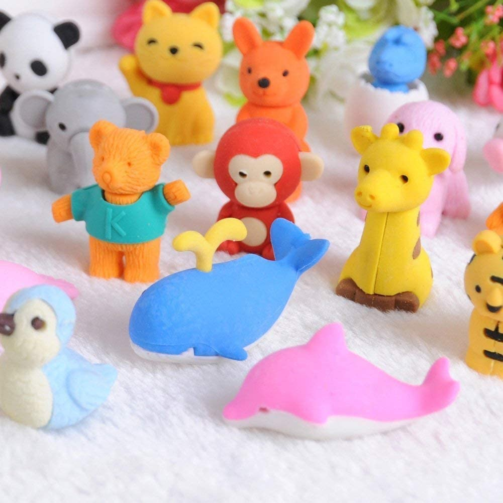 (20er Set) 3D Radiergummi Lustige Schul Radierer - Tiere