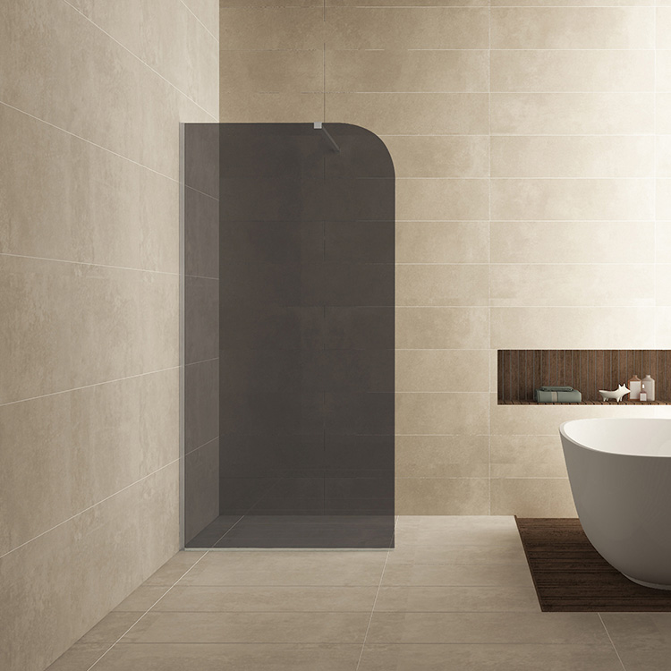 Mueller Curvello afgeronde glaswand 100x200cm met rookglas anti-kalk