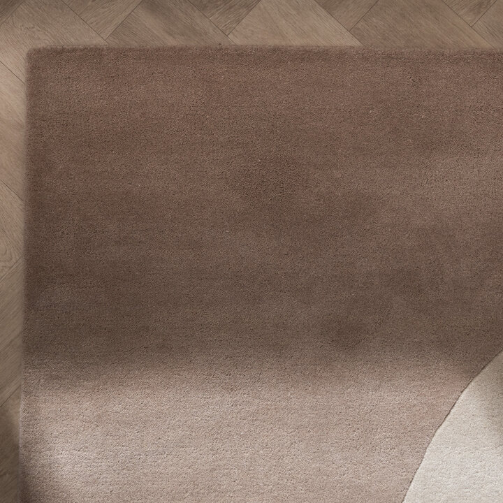 Wollen abstract vloerkleed - Clarice Bruin/Beige