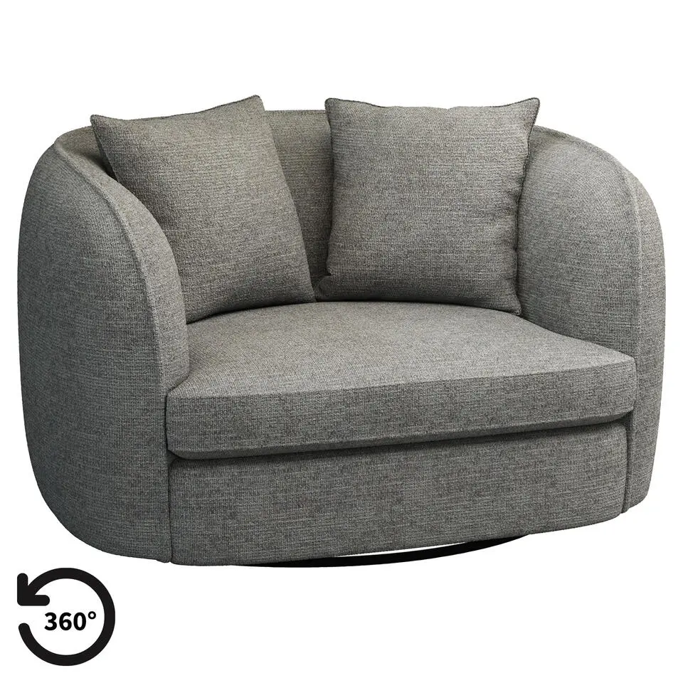 Draaibare Loveseat Enzio - stof Wandy - grijs