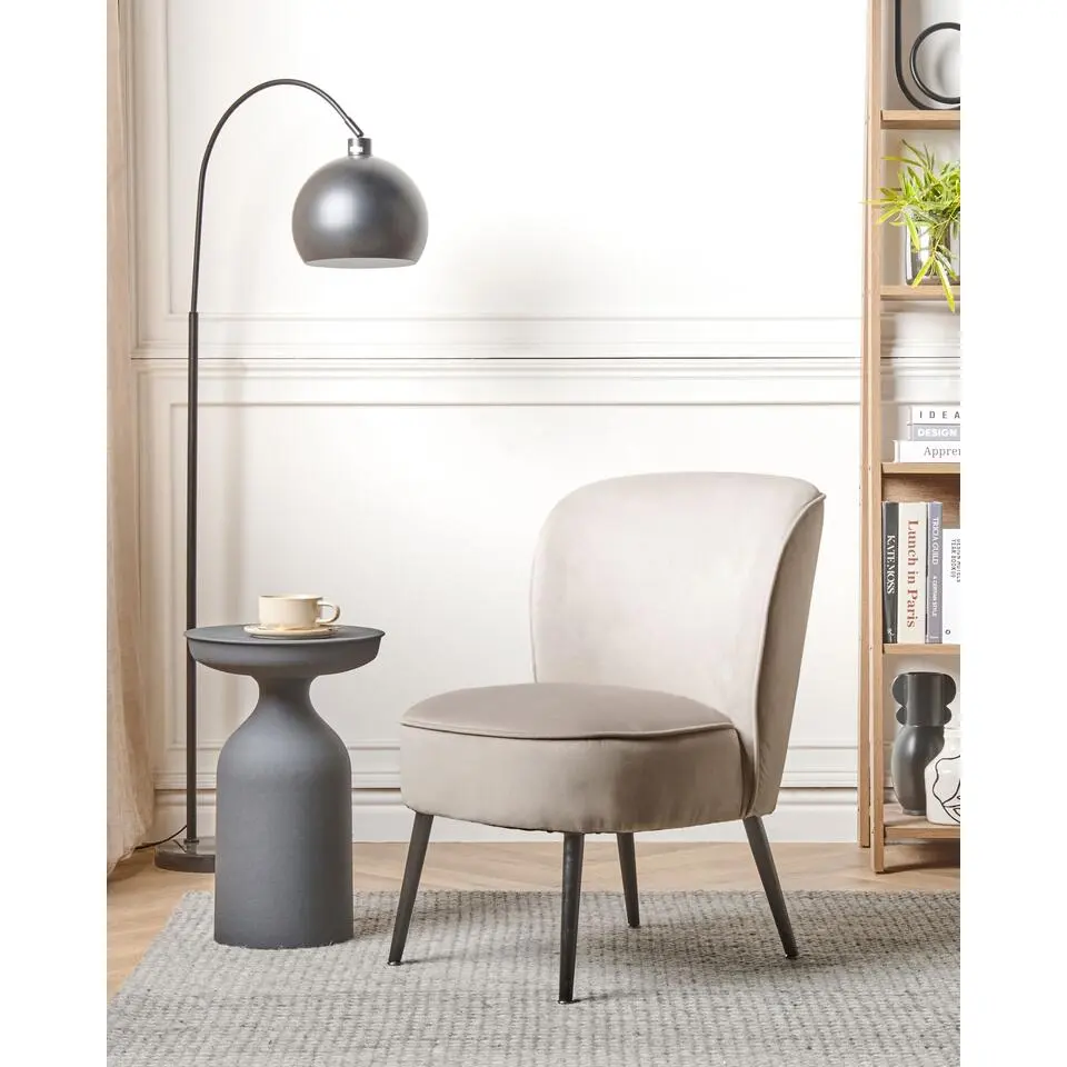 VOSS - Fauteuil - Taupe - Fluweel