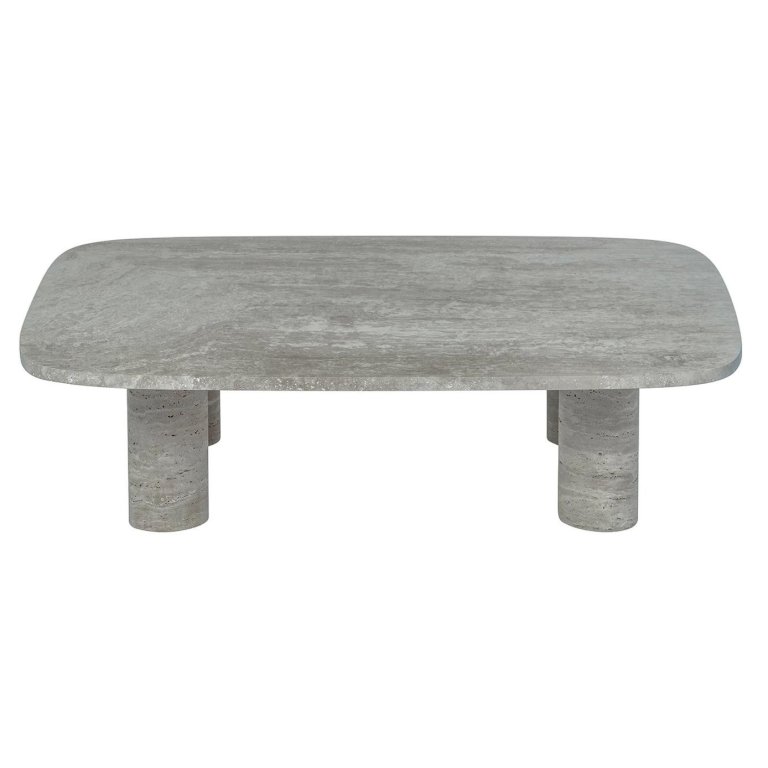 Blomus Volos salontafel 70x100 Silver Travertine