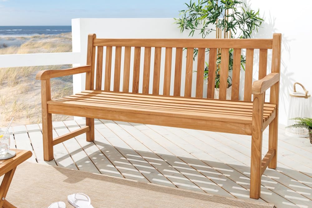 riess-ambiente.de Outdoor Gartenbank Empire Teak 160cm Natur Teakholz