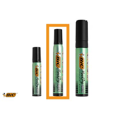 BIC ONYX 1591 - Marqueur permanent - pointe biseau - bleu