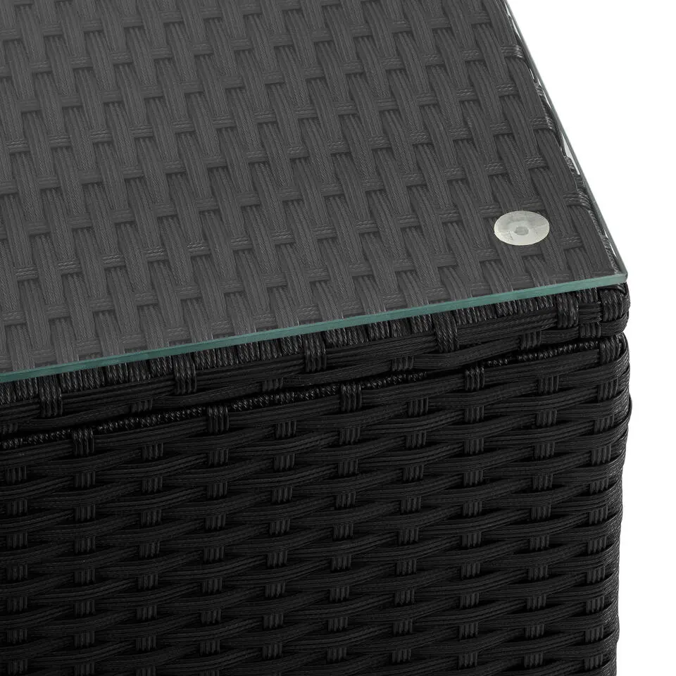 tectake Wicker lounge Lignano, Zwart