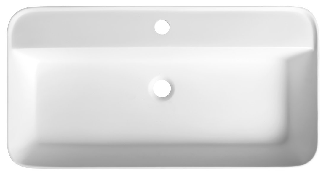 Sapho Brahea waskom 75x40cm solid surface wit mat met kraangat