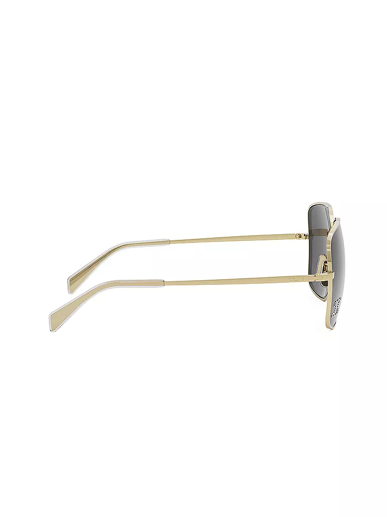 CELINE Rhinestone Triomphe goldene eckige Sonnenbrille gold