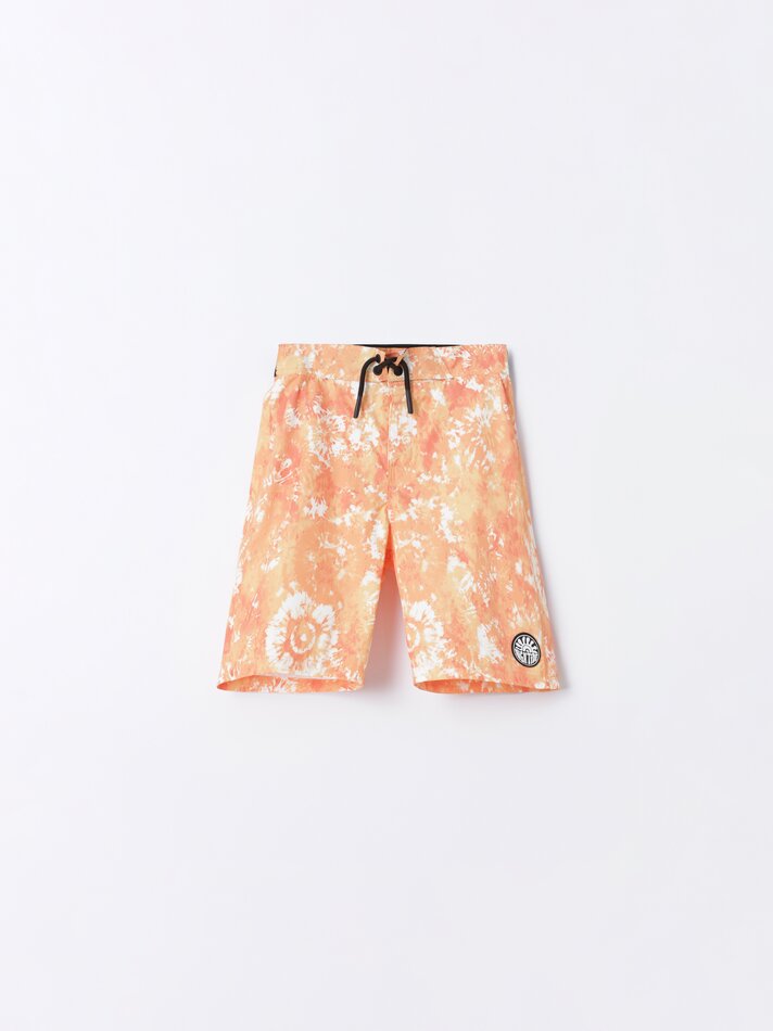 Maiô estampado de surfista - Laranja