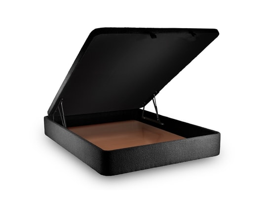 SOMMEIL DE PLOMB - Sommier 140 x 200 Sommier coffre bouclette noir 140x200 h39cm