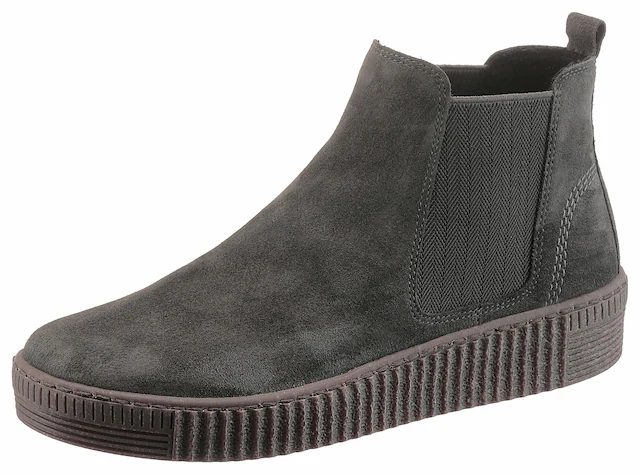 Gabor  , Plateau, Stiefelette, Schlupfschuh mit dezenten Kontrastnähten